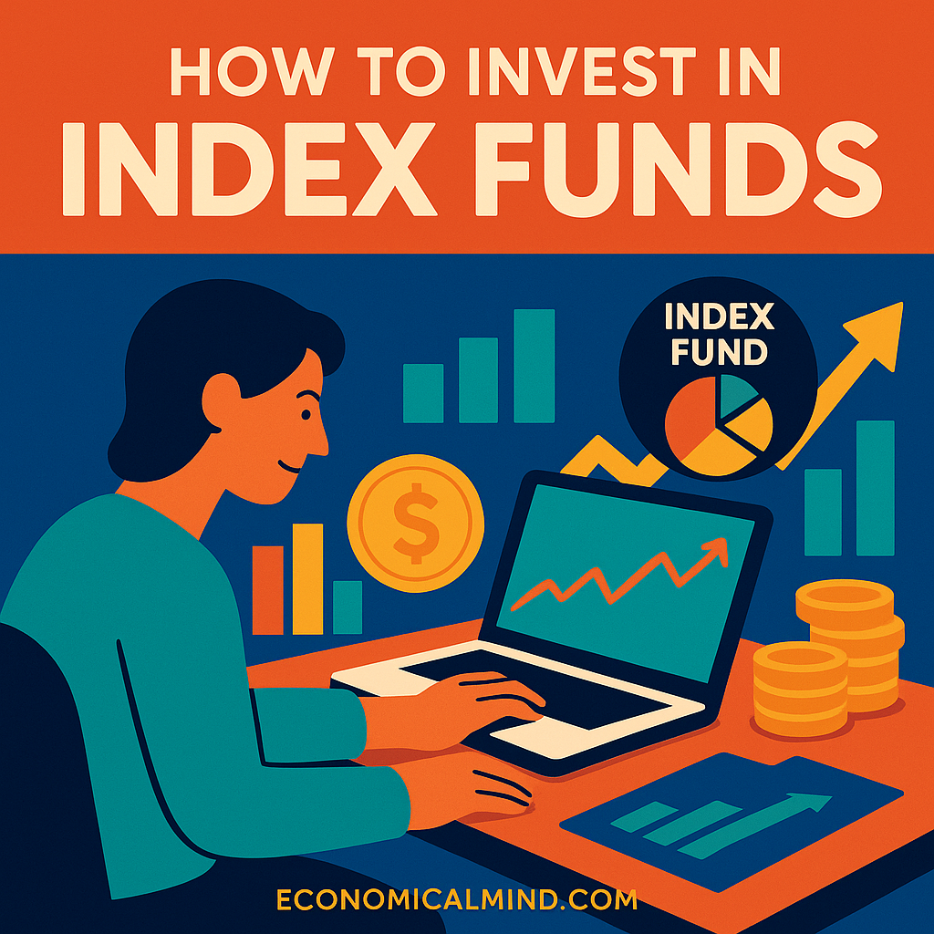 Person investing in index funds in 2025 using a laptop and reviewing financial charts.